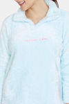 Zivame Fluffy Fur Knit Sweatshirt - Baby Blue — thumbnail 5